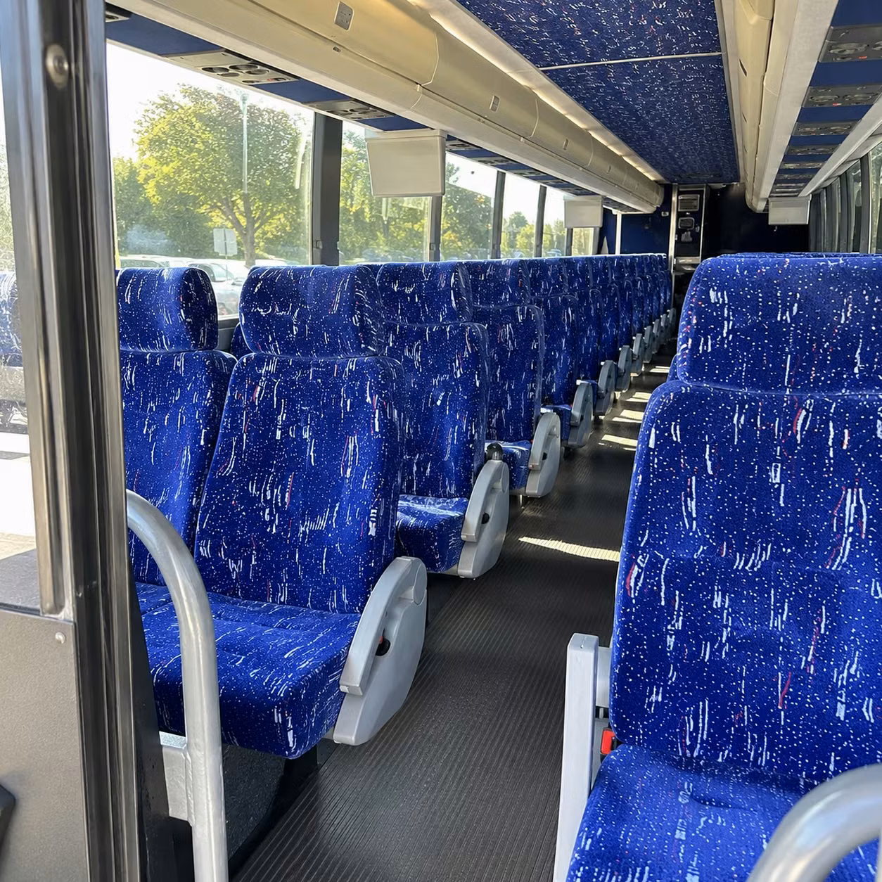 56 passenger charter bus inside